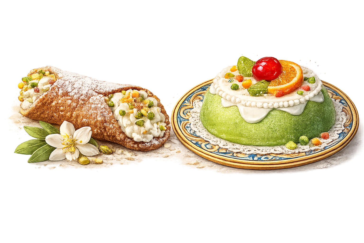 Cannolo e cassata siciliana