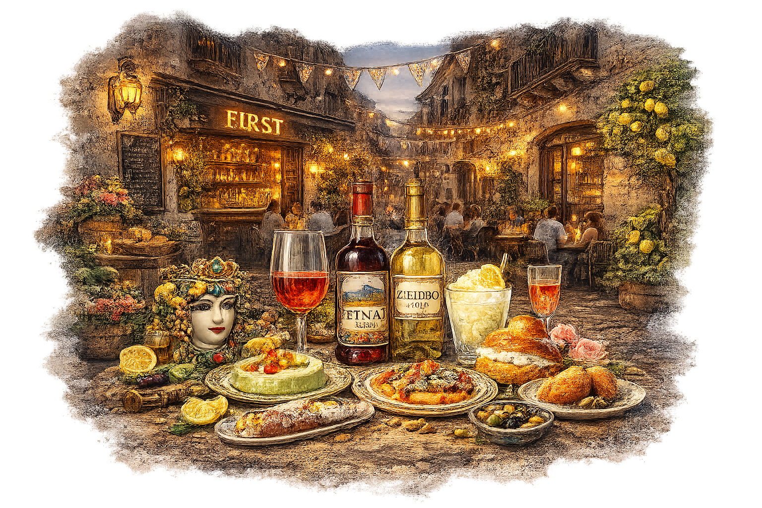Cucina siciliana e turisti a Catania